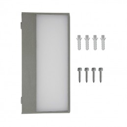 V-TAC Lampada LED da Muro Rettangolare 9W Doppio Fascio Luminoso Colore Grigio 3000K IP65 Sku 8239