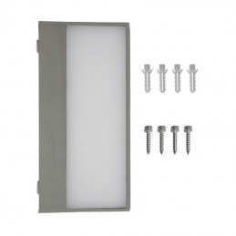 V-TAC Lampada LED da Muro Rettangolare 9W Doppio Fascio Luminoso Colore Grigio 6400K IP65 Sku 218241