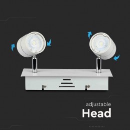 V-TAC Portafaretto LED Doppio da Incasso 2*GU10 e GU5.3 (MR16) Colore Bianco Orientabile