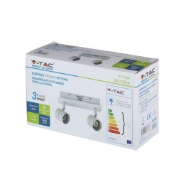 V-TAC Portafaretto LED Doppio da Incasso 2*GU10 e GU5.3 (MR16) Colore Bianco Orientabile