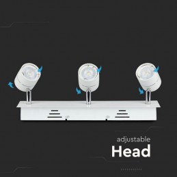 V-TAC Portafaretto LED Triplo da Incasso 3*GU10 e GU5.3 (MR16) Colore Bianco Orientabile Sku 3619