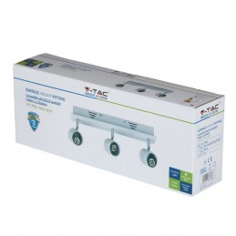 V-TAC Portafaretto LED Triplo da Incasso 3*GU10 e GU5.3 (MR16) Colore Bianco Orientabile Sku 3619