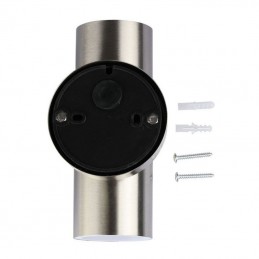 V-TAC Portafaretto LED Doppio da Muro Rotondo 2*GU10 e GU5.3 (MR16) Colore Grigio IP44 sku 7500