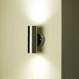 V-TAC Portafaretto LED Doppio da Muro Rotondo 2*GU10 e GU5.3 (MR16) Colore Grigio IP44 sku 7500