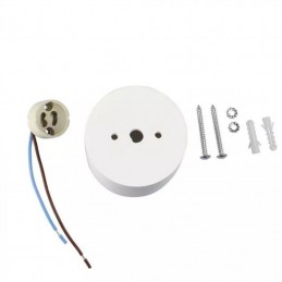 V-TAC Portafaretto LED Montaggio a Plafone Rotondo GU10 e GU5.3 (MR16) Corpo in Gesso Bianco