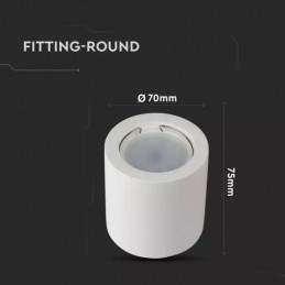 V-TAC Portafaretto LED Montaggio a Plafone Rotondo GU10 e GU5.3 (MR16) Corpo in Gesso Bianco