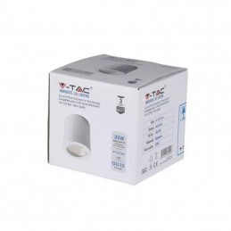 V-TAC Portafaretto LED Montaggio a Plafone Rotondo GU10 e GU5.3 (MR16) Corpo in Gesso Bianco