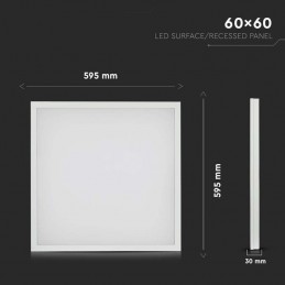 V-TAC Pannello LED 36W 120LM/W 600*600mm Doppio Montaggio 4000K Driver Integrato Sku 638011