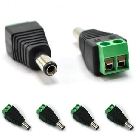 CONNETTORE SPINOTTO ALIMENTAZIONE MASCHIO A VITE PER TELECAMERE LED