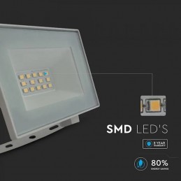 V-TAC Faro LED SMD 10W Slim E-Series con Driver Integrato Luce Natura 4000K IP65 SKU 23971