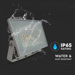 V-TAC Faro LED SMD 10W Slim E-Series con Driver Integrato Luce Natura 4000K IP65 SKU 23971