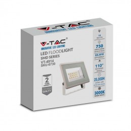 V-TAC Faro LED Esterno SMD 10W Colore Bianco 3000K IP65 Sku 6730