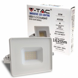 V-TAC Faro LED Esterno SMD 20W E-Series G2 Colore Bianco 4000K IP65 Sku 215950