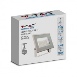 V-TAC Faro LED Esterno SMD 30W Colore Bianco 6400K IP65 Sku 6748