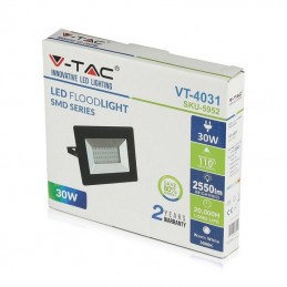 V-TAC Faro LED Esterno SMD 30W E-Series Colore Nero 4000K IP65 sku 5953