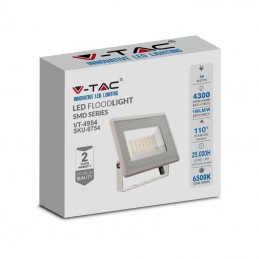 V-TAC Faro LED Esterno SMD 50W Colore Bianco 6400K IP65 Sku 6754