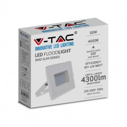 V-TAC Faro LED Esterno SMD 50W E-Series G2 Colore Bianco 6500K IP65 Sku 215963