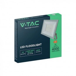 V-TAC Faro LED SMD 50W Slim E-Series con Driver Integrato Bianco 6500K IP65 SKU 23989