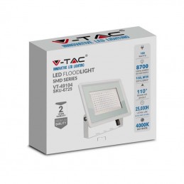 V-TAC Faro LED Esterno SMD 100W Colore Bianco 4000K IP65 Sku 6725
