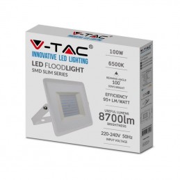 V-TAC Faro Esterno LED SMD 100W E-Series G2 Colore Bianco 6500K IP65 sku 215969