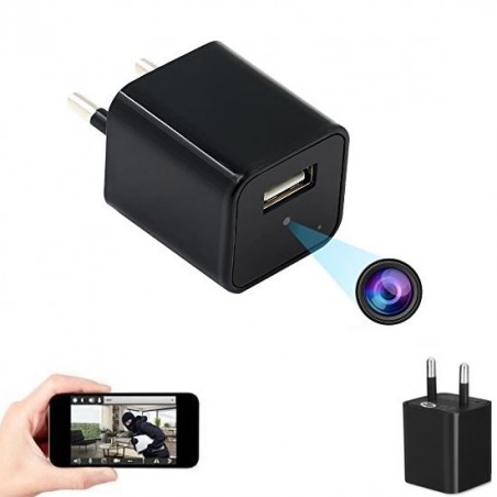 Spy Camera Spia Presa / Caricatore Micro HD Telecamera Nascosta Microcamera