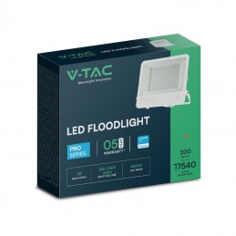 V-TAC PRO Faro LED SMD Chip Samsung 200W Cavo 1m Colore Bianco 6400K IP65 Sku 23603