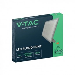 V-TAC Faro LED SMD 200W Slim E-Series con Driver Integrato Bianco 6500K IP65 SKU 23978