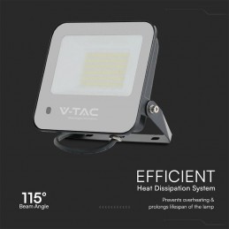 V-TAC Faro LED 50W con Telecomando e Driver IC Integrato Colore Nero e Grigio Satinato RGB+6500K IP65 sku 23463