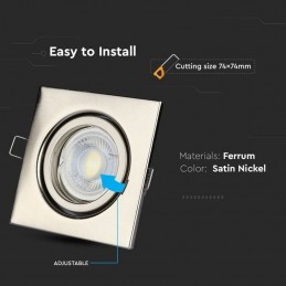 Portafaretto LED V-Tac sku 3473 da incasso quadrato GU10 GU5.3