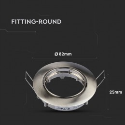 V-TAC Portafaretto Led da Incasso Rotondo GU10 e GU5.3 (MR16) Colore Nichel Satinato Orientabile