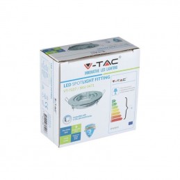V-TAC Portafaretto LED da Incasso Rotondo GU10 e GU5.3 (MR16) Colore Cromato con Orientabile