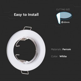 V-TAC Portafaretto LED da Incasso Rotondo GU10 e GU5.3 (MR16) Colore Bianco (Box 2 Pezzi)