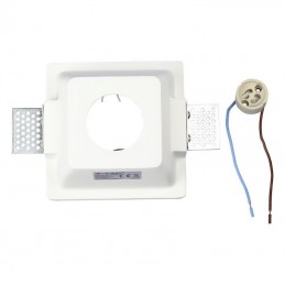 V-TAC Portafaretto LED Montaggio a Incasso Quadrato GU10 e GU5.3 (MR16) Corpo in Gesso Copertura Satinata sku 3691