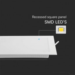 V-TAC PRO Mini Pannello LED Chip Samsung 18W Quadrato da Incasso Compatibile con Foro 200-205mm Colore Bianco 6500K