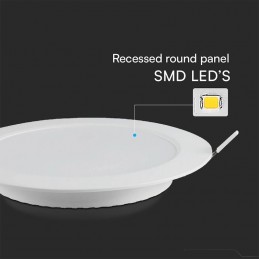 V-TAC PRO Mini Pannello LED Chip Samsung 24W Rotondo da Incasso Compatibile con Foro 275-280mm Colore Bianco 6500K