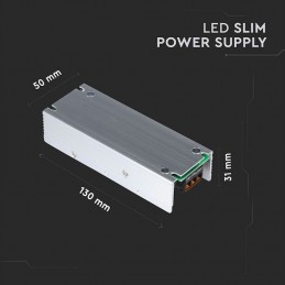 V-TAC Alimentatore Slim in Metallo 60W 24V 2.5A con 1 Uscita 130x50x31mm IP20 Sku 3261