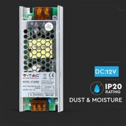 V-TAC Alimentatore Slim in Metallo 60W 12V 5A con 1 Uscita 130x50x31mm IP20 sku 3246