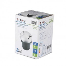 Portalampada da Interramento Calpestabile Rotondo MR16 (Max 20W) Colore Nero e Acciaio con 2 Fasci di Luce IP65 Sku 8568