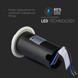 V-TAC Faretto LED Segnapasso a Cilindro da Interramento Calpestabile 1W con 4 Fasci Luminosi Colore Bianco 12V 6500K IP67