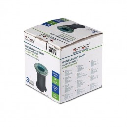 V-TAC Portalampada da Interramento Calpestabile Rotondo GU10 (Max 35W) Colore Nero e Acciaio IP65 Sku 7515