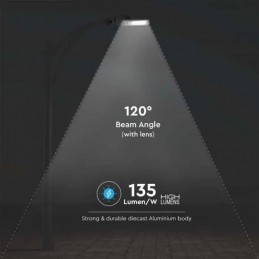 V-TAC PRO Armatura Stradale LED Chip Samsung Slim 50W 135LM/W 6850 Lumen Grigio 4000K IP65 sku 21958