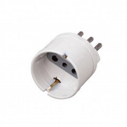 V-TAC Adattatore Singolo con Presa Bipasso/Schuko 10A, Spina 10A Colore Bianco SKU 8719