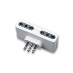 V-TAC Adattatore Multipresa con 4 Prese 10/16A 2P+T Bipasso e Spina 16A 2P+T Colore Bianco Sku 8726