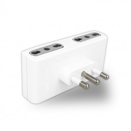 V-TAC Adattatore Multipresa con 4 Prese 10/16A 2P+T Bipasso e Spina 16A 2P+T Colore Bianco Sku 8726