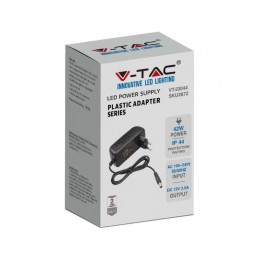 V-TAC Alimentatore in Plastica 42W 12V 3.5A Colore Nero IP44 sku 2672