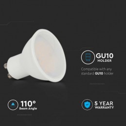 Led Spotlight Samsung Chip - GU10 4,5W Smooth Plastic 100`D 4000K sku 21202