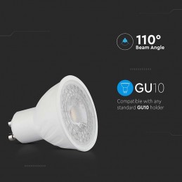 Faretto Lampada LED GU10 6W 110° Copertura Trasparente 4000K Luce Natura SKU 211931
