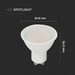 V-TAC Faretto Lampada LED GU10 10W 110° Copertura Satinata 6500K