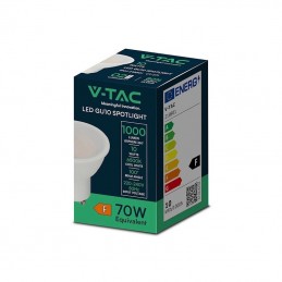 V-TAC Faretto Lampada LED GU10 10W 110° Copertura Satinata 6500K