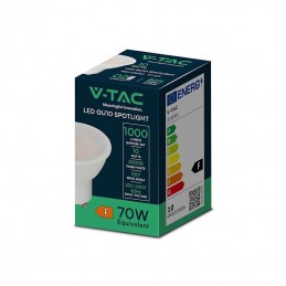 V-TAC Faretto LED GU10 10W 110° Copertura Satinata 3000K SKU 218781